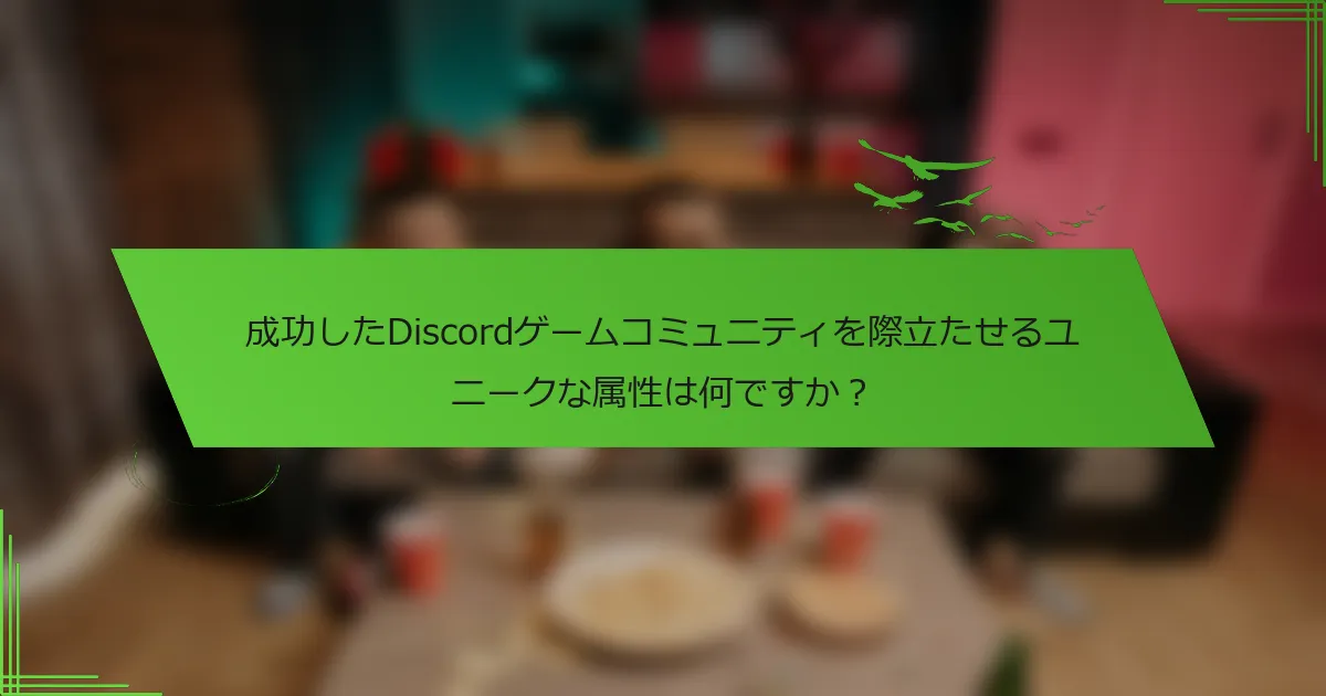 成功したDiscordゲームコミュニティを際立たせるユニークな属性は何ですか？