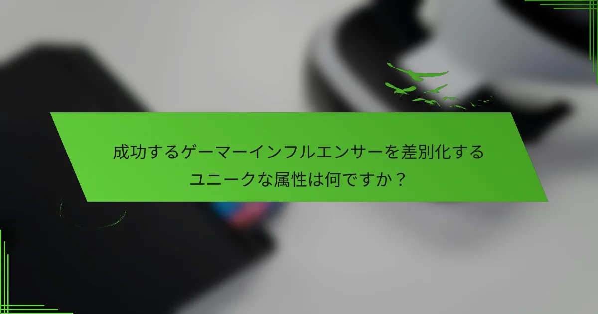 成功するゲーマーインフルエンサーを差別化するユニークな属性は何ですか？