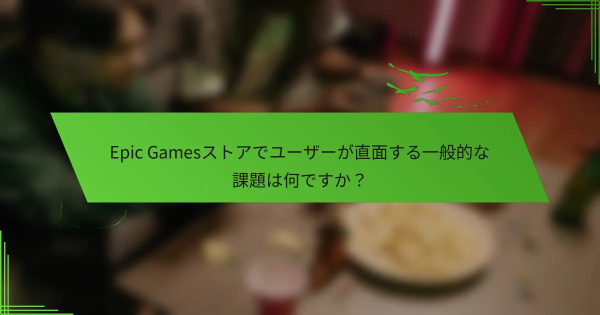Epic Gamesストアでユーザーが直面する一般的な課題は何ですか？