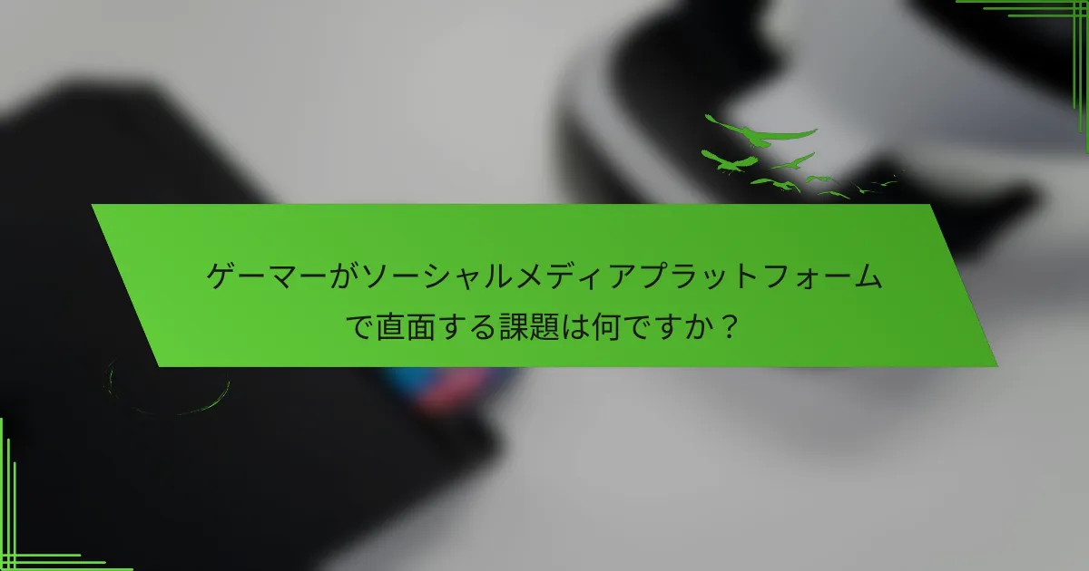 ゲーマーがソーシャルメディアプラットフォームで直面する課題は何ですか？