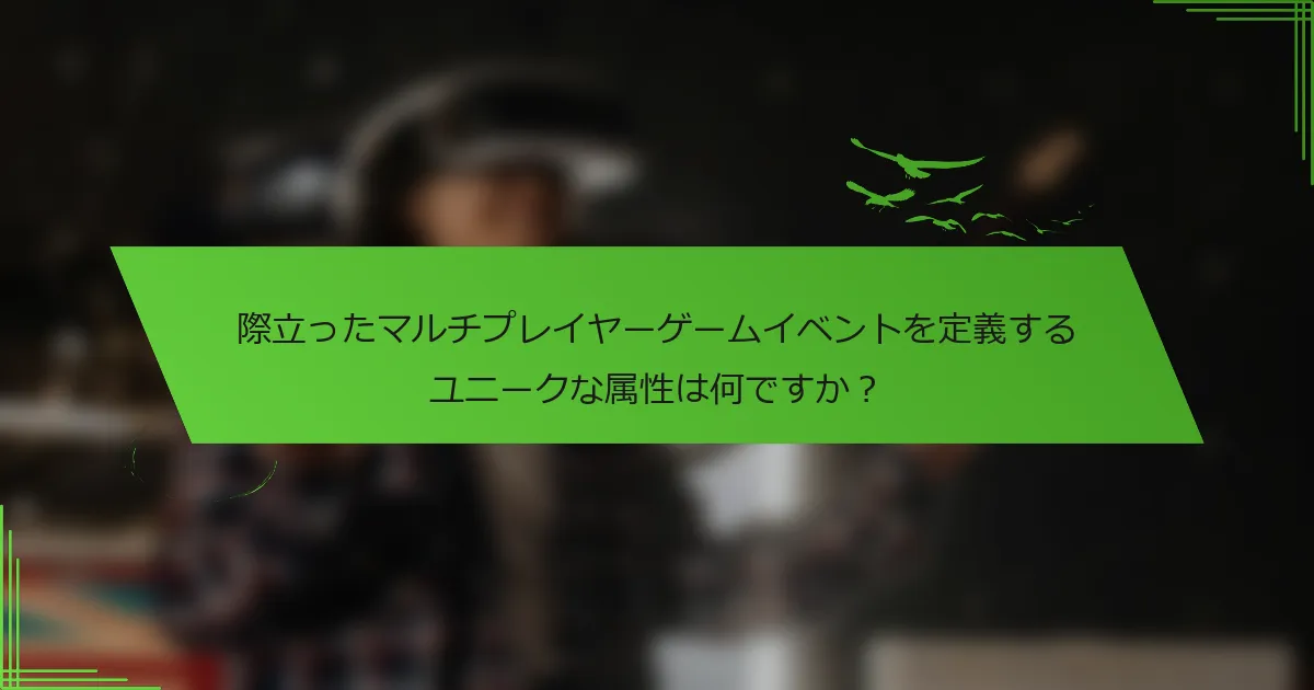 際立ったマルチプレイヤーゲームイベントを定義するユニークな属性は何ですか？
