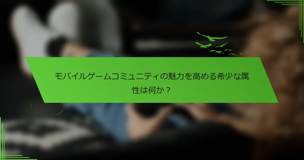 モバイルゲームコミュニティの魅力を高める希少な属性は何か？