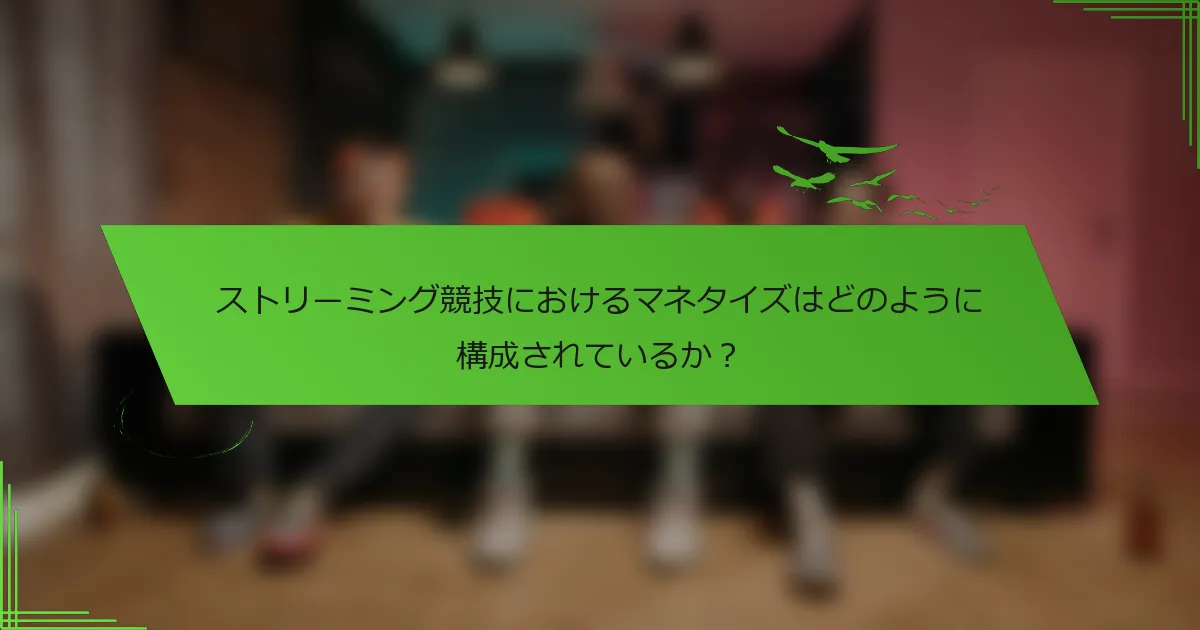 ストリーミング競技におけるマネタイズはどのように構成されているか？